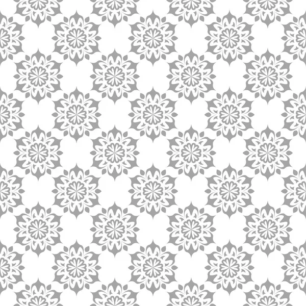 Işık gri çiçek sorunsuz süsleme beyaz arka plan üzerinde. Tekstil ve duvar kağıtları için seamless modeli