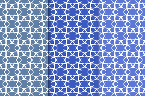 Mavi çiçekli süsler. Dikey Dikişsiz desen seti. Duvar kağıdı arka plan