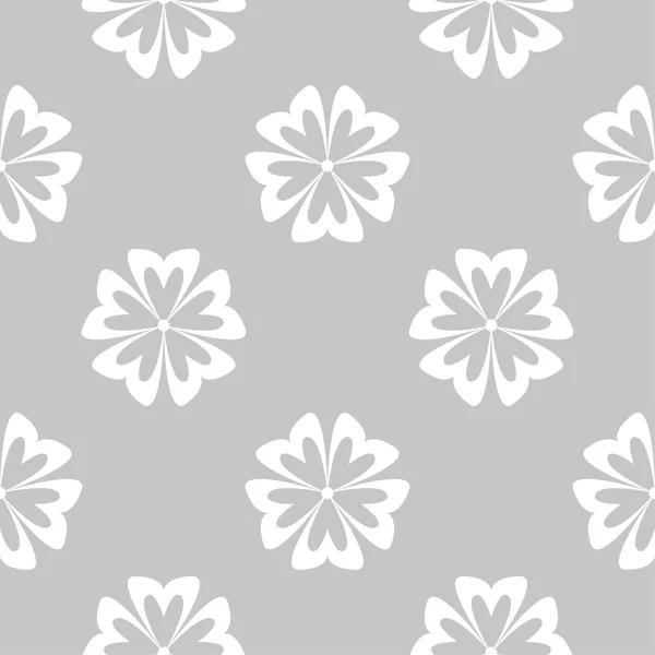 Fleurs Blanches Sur Fond Gris Motif Décoratif Sans Couture Pour — Image vectorielle