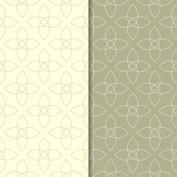 Zeytin yeşili geometrik süsler. Web, Tekstil ve duvar kağıtları için dikişsiz desen seti