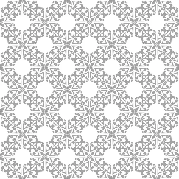 Beyaz arka plan üzerine açık gri çiçek süsleme. Tekstil ve duvar kağıtları için seamless modeli