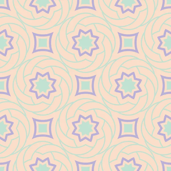 Geometrik tasarım ile Seamless modeli. Soluk pembe bir arka plan üzerinde öğeleri mor ve mavi. Kumaş ve duvar kağıtları için