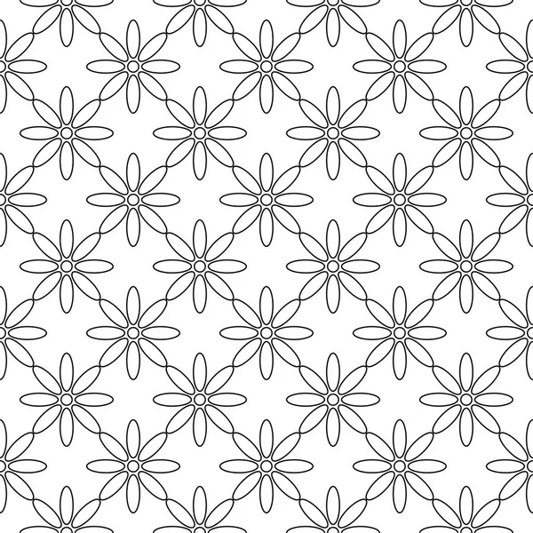 Beyaz arka planda siyah çiçek süsleme. Tekstil ve duvar kağıtları için seamless modeli