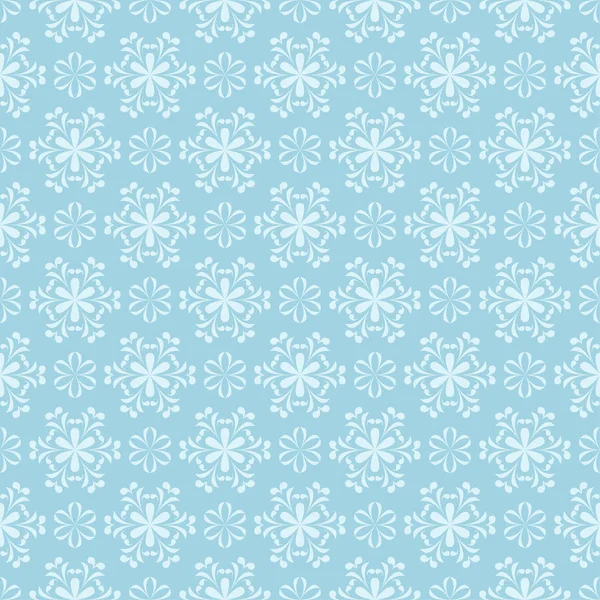Mavi zemin üzerine beyaz çiçek desenli. Tekstil ve duvar kağıtları için sorunsuz süsleme