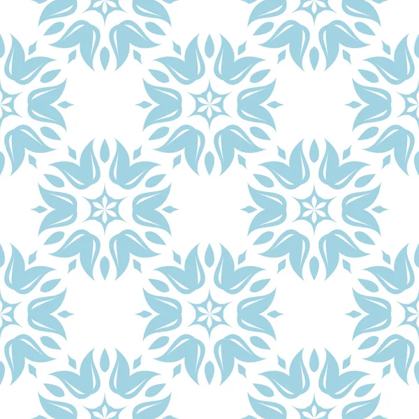 Ornement Floral Bleu Sur Fond Blanc Modèle Sans Couture Pour — Image vectorielle