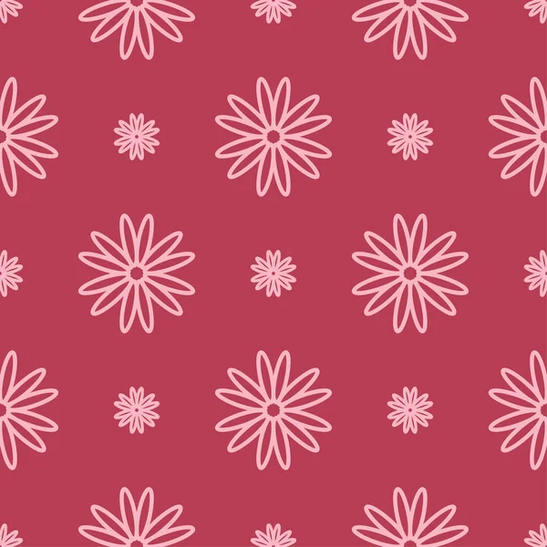Kırmızı zemin üzerine çiçek süsleme. Tekstil ve duvar kağıtları için seamless modeli