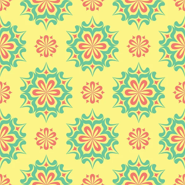 Çiçek seamless modeli. Arka plan duvar kağıtları, Tekstil ve kumaş için pembe ve yeşil çiçek öğeleri ile parlak renkli