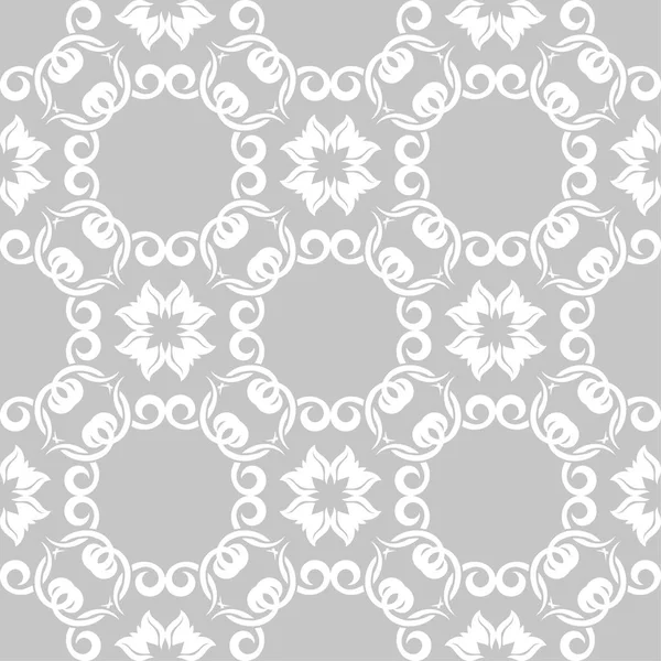 Gri ve beyaz çiçek süsleme. Tekstil ve duvar kağıtları için seamless modeli
