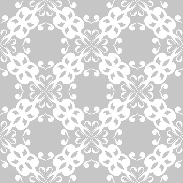 Gri arka plan üzerinde beyaz çiçek süsleme. Tekstil ve duvar kağıtları için seamless modeli
