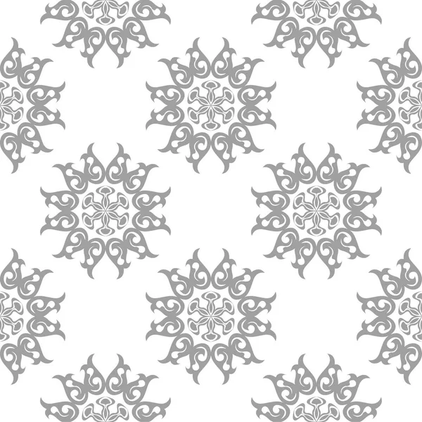 Beyaz arka plan üzerine açık gri çiçek süsleme. Tekstil ve duvar kağıtları için seamless modeli