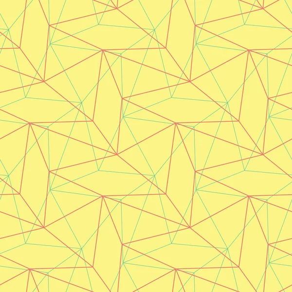Poligonal geometrik sarı seamless modeli. Pembe ve yeşil tasarım ile renkli arka plan