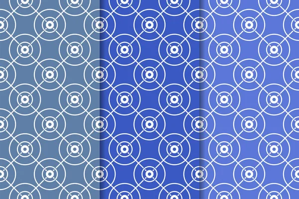 Mavi geometrik süsler. Web, Tekstil ve duvar kağıtları için dikey Dikişsiz desen seti