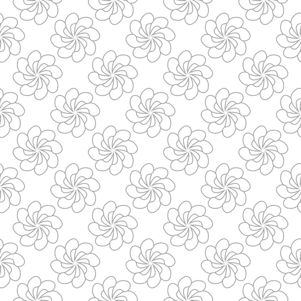 Beyaz arka plan üzerine açık gri çiçek süsleme. Tekstil ve duvar kağıtları için seamless modeli