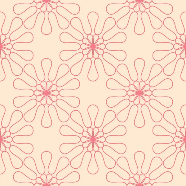 Fleurs Rouges Sur Fond Beige Motif Décoratif Sans Couture Pour — Image vectorielle