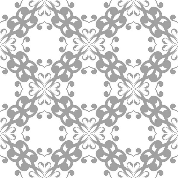 Beyaz arka plan üzerine açık gri çiçek süsleme. Tekstil ve duvar kağıtları için seamless modeli