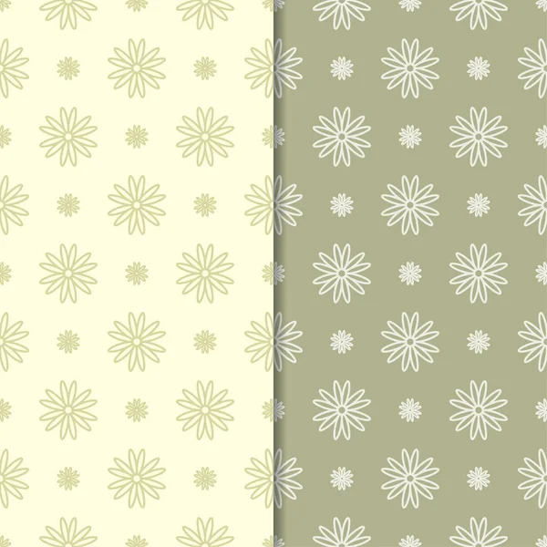Zeytin yeşili çiçek arka planlar. Tekstil ve duvar kağıtları için dikişsiz desen seti