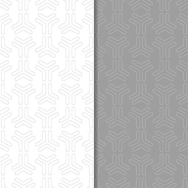 Gri ve beyaz geometrik parmak izi. Web, Tekstil ve duvar kağıtları için dikişsiz desen seti