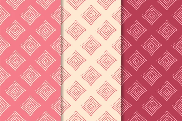 Web, Tekstil ve duvar kağıtları için dikey Dikişsiz desen kiraz kırmızı geometrik dizi