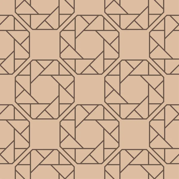 Bej ve kahverengi geometrik süsleme. Web, Tekstil ve duvar kağıtları için seamless modeli