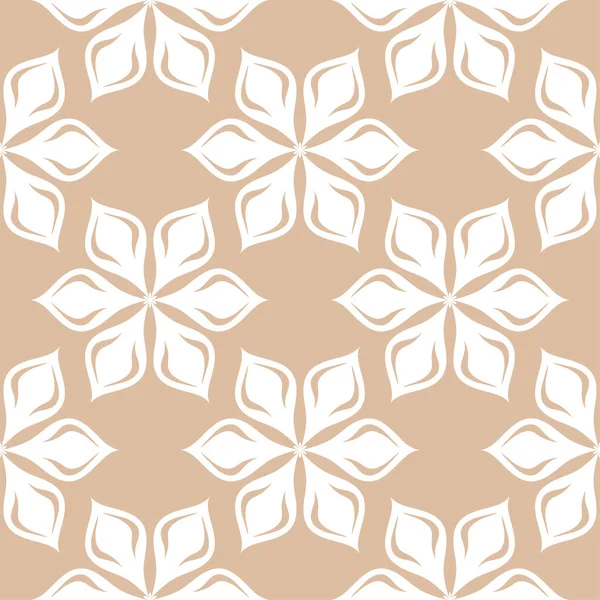 Bej sorunsuz arka plan üzerinde beyaz çiçek süsleme. Tekstil ve duvar kağıtları için seamless modeli