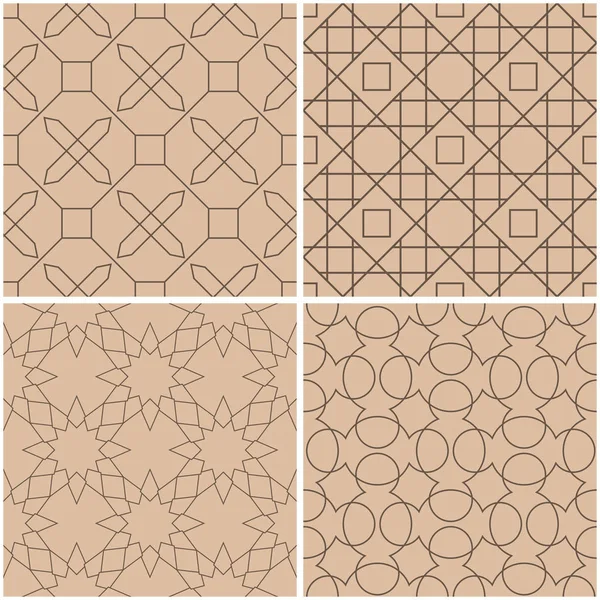 Geometrik desenler. Sorunsuz arka plan bej ve kahverengi kümesi. Vektör çizim.