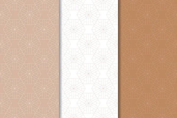 Web, Tekstil ve duvar kağıtları için dikişsiz desen kahverengi ve beyaz geometrik dizi