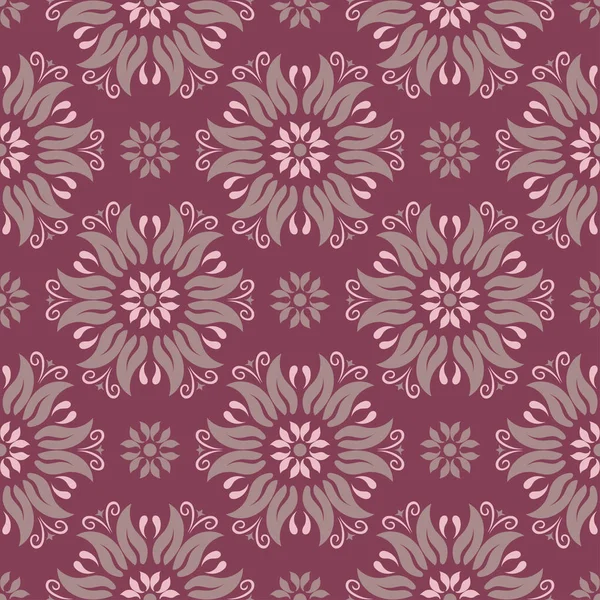 Violet Motif Floral Rouge Sans Couture Arrière Plan Avec Des — Image vectorielle