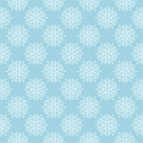 Mavi zemin üzerine beyaz çiçek desenli. Tekstil ve duvar kağıtları için sorunsuz süsleme