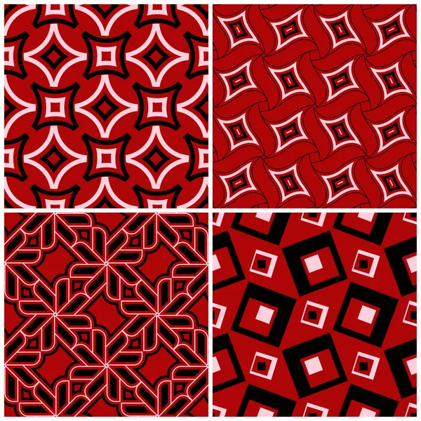 Kırmızı sorunsuz arka plan duvar kağıtları, Tekstil ve kumaş için siyah ve beyaz geometrik desenlerle