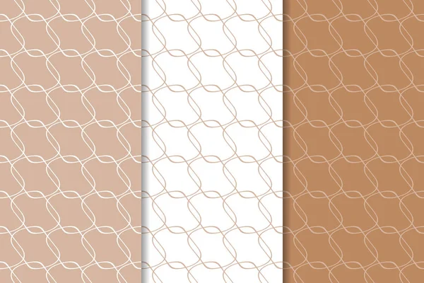 Web, Tekstil ve duvar kağıtları için dikişsiz desen kahverengi ve beyaz geometrik dizi