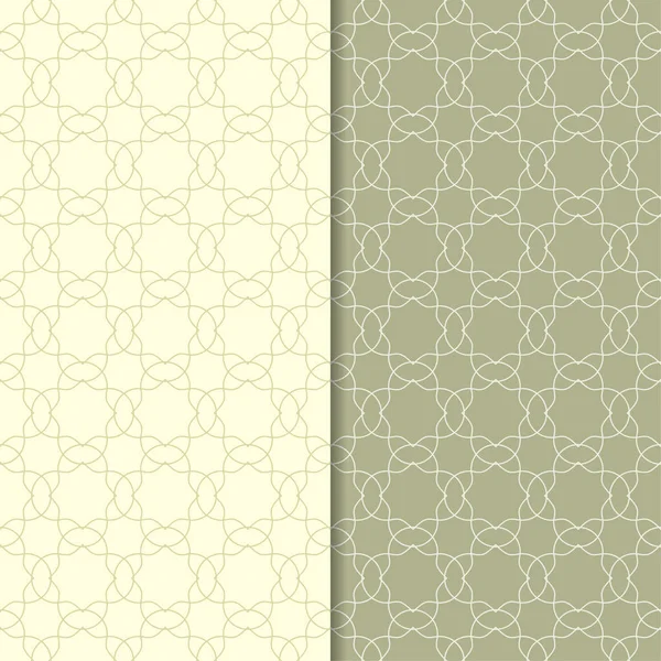 Zeytin yeşili geometrik süsler. Web, Tekstil ve duvar kağıtları için dikişsiz desen seti