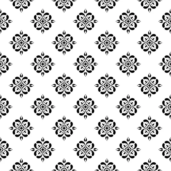 Beyaz arka planda siyah çiçek tasarım. Tekstil ve duvar kağıtları için seamless modeli