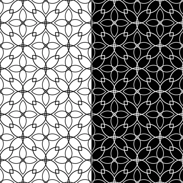 Web, Tekstil ve duvar kağıtları için dikişsiz desen siyah ve beyaz geometrik ayarla