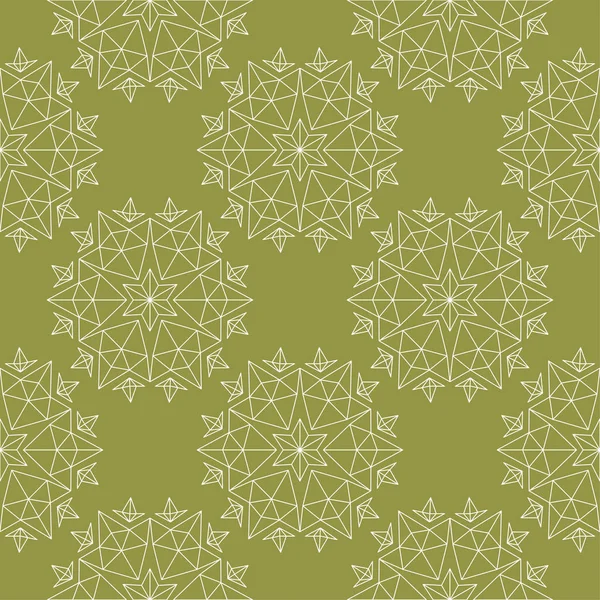 Zeytin yeşil zemin üzerine beyaz çiçek süsleme. Tekstil ve duvar kağıtları için seamless modeli