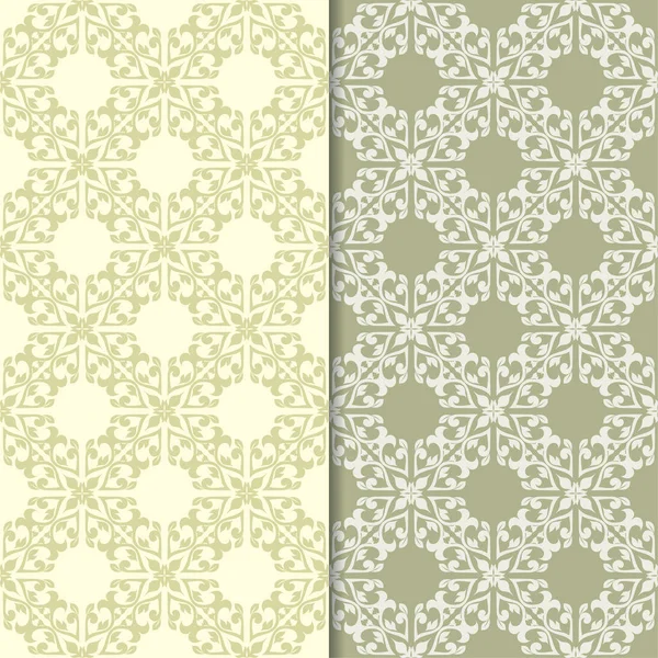 Zeytin yeşili çiçek arka planlar. Tekstil ve duvar kağıtları için dikişsiz desen seti