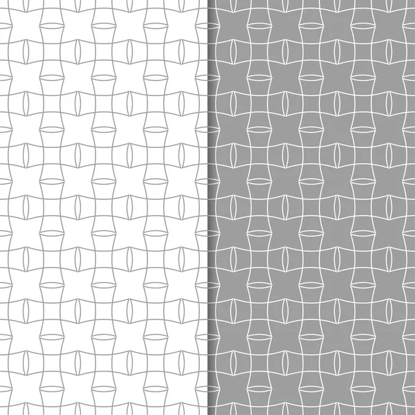 Gri ve beyaz geometrik süsler. Web, Tekstil ve duvar kağıtları için dikişsiz desen seti