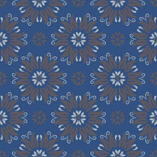 Sorunsuz çiçek desenli. Koyu mavi arka plan duvar kağıtları, Tekstil ve kumaş için çiçek tasarımları ile