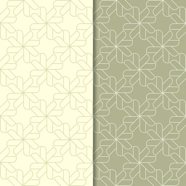 Zeytin yeşili geometrik süsler. Web, Tekstil ve duvar kağıtları için dikişsiz desen seti