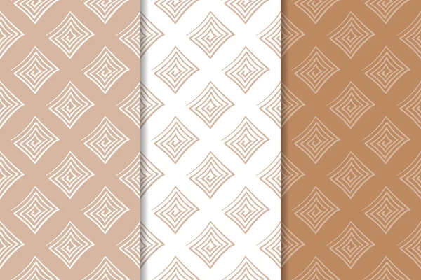 Web, Tekstil ve duvar kağıtları için dikişsiz desen kahverengi ve beyaz geometrik dizi