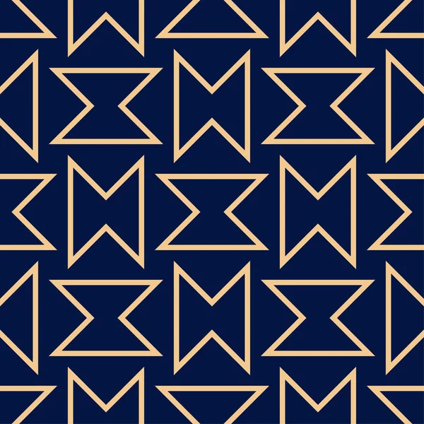 Mavi zemin üzerine altın geometrik süsleme. Web, Tekstil ve duvar kağıtları için seamless modeli