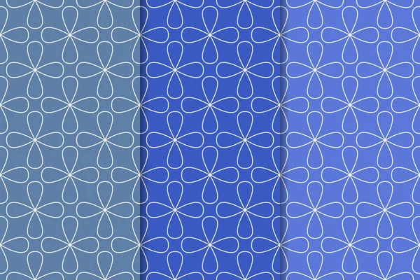 Mavi geometrik süsler. Web, Tekstil ve duvar kağıtları için dikey Dikişsiz desen seti