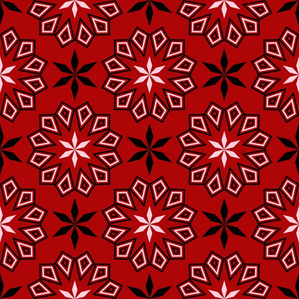 Geometrik seamless modeli. Siyah kırmızı beyaz bir arka plan duvar kağıtları, Tekstil ve kumaş için