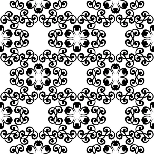 Beyaz arka planda siyah çiçek süsleme. Tekstil ve duvar kağıtları için seamless modeli