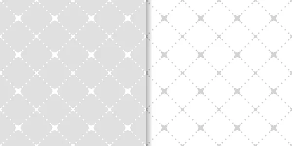 Set Geometric Ornaments Light Gray Seamless Patterns Web Textile Wallpapers — Stock Vector