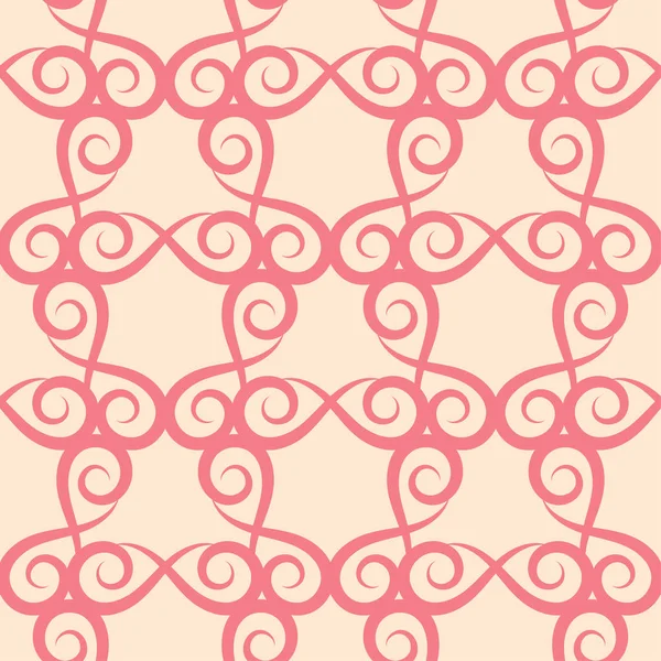 Rote Blumen Auf Beigem Hintergrund Ornamentale Nahtlose Muster Für Textilien — Stockvektor