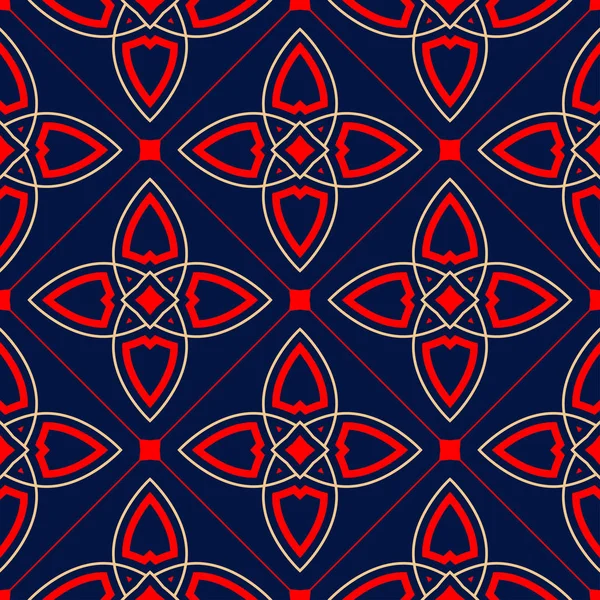 Geometrik seamless modeli. Duvar kağıtları, Tekstil ve kumaş için renkli kırmızı ve mavi arka plan