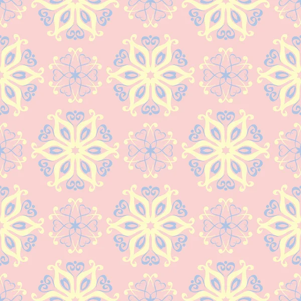 Motif Floral Rose Sans Couture Avec Des Éléments Fleurs Bleu — Image vectorielle