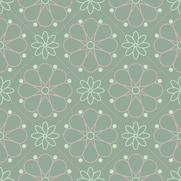 Çiçek seamless modeli. Zeytin yeşili arka plan duvar kağıtları, Tekstil ve kumaş için soluk pembe çiçek öğeleri ile