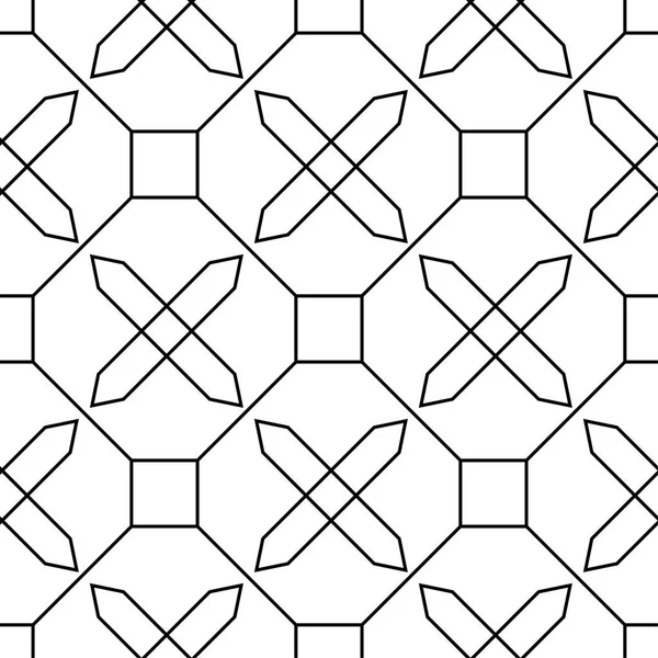 White Black Geometric Ornament Seamless Pattern Web Textile Wallpapers — Stock Vector