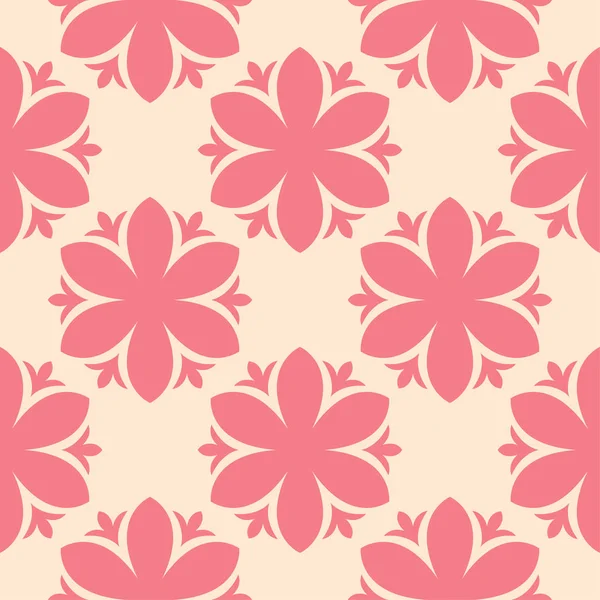 Bej renkli arka plan üzerinde kırmızı çiçekli süs. Tekstil ve duvar kağıtları için seamless modeli